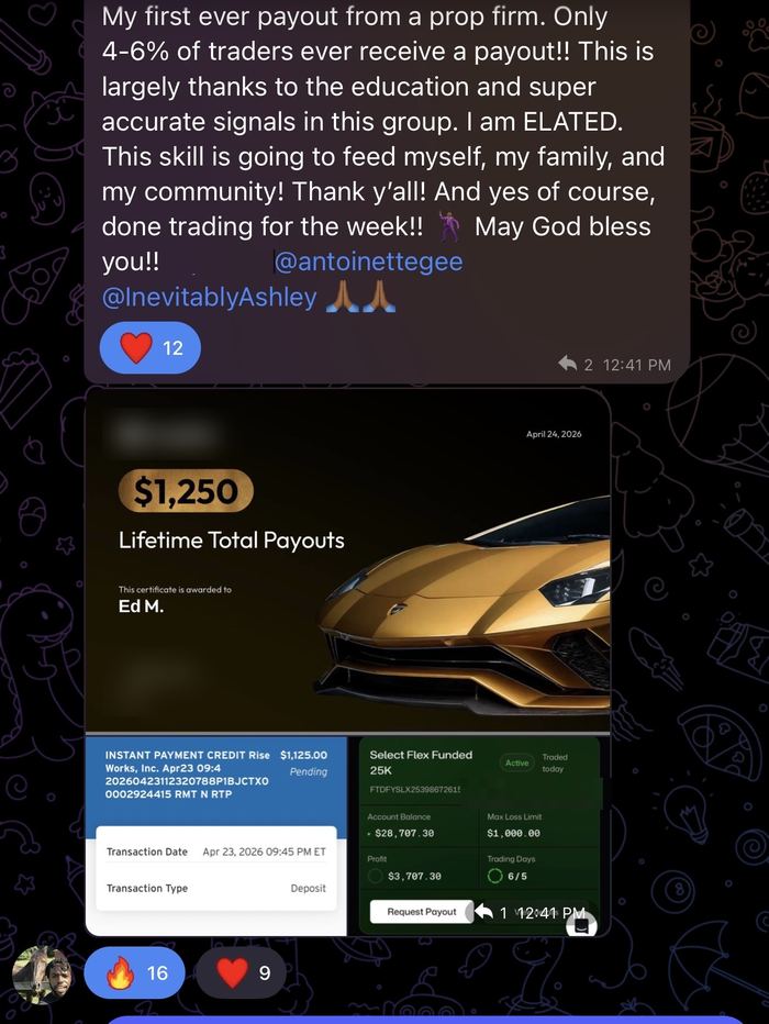 First prop firm payout testimonial