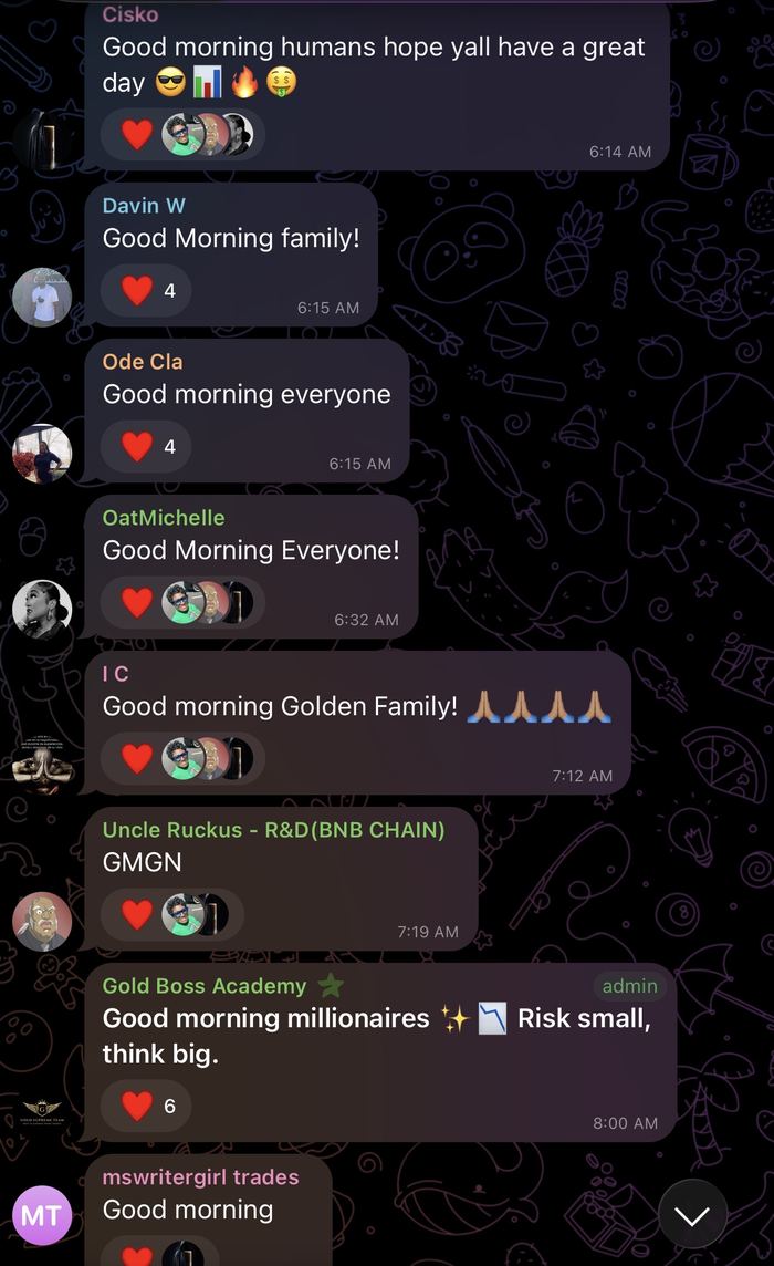 Good morning Golden Family chat