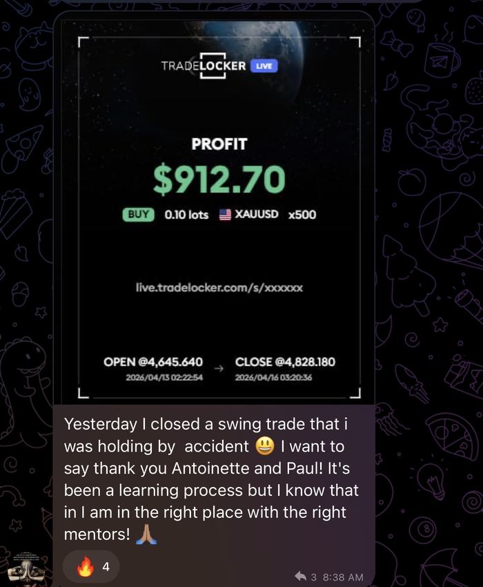 $912 TradeLocker swing trade win